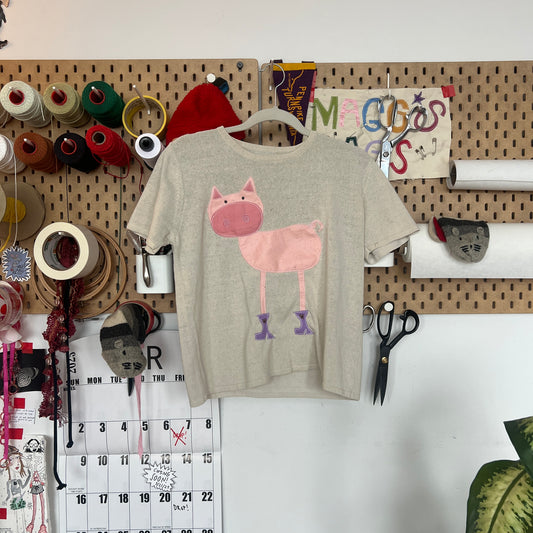Piggy in boots sweater tee (small)