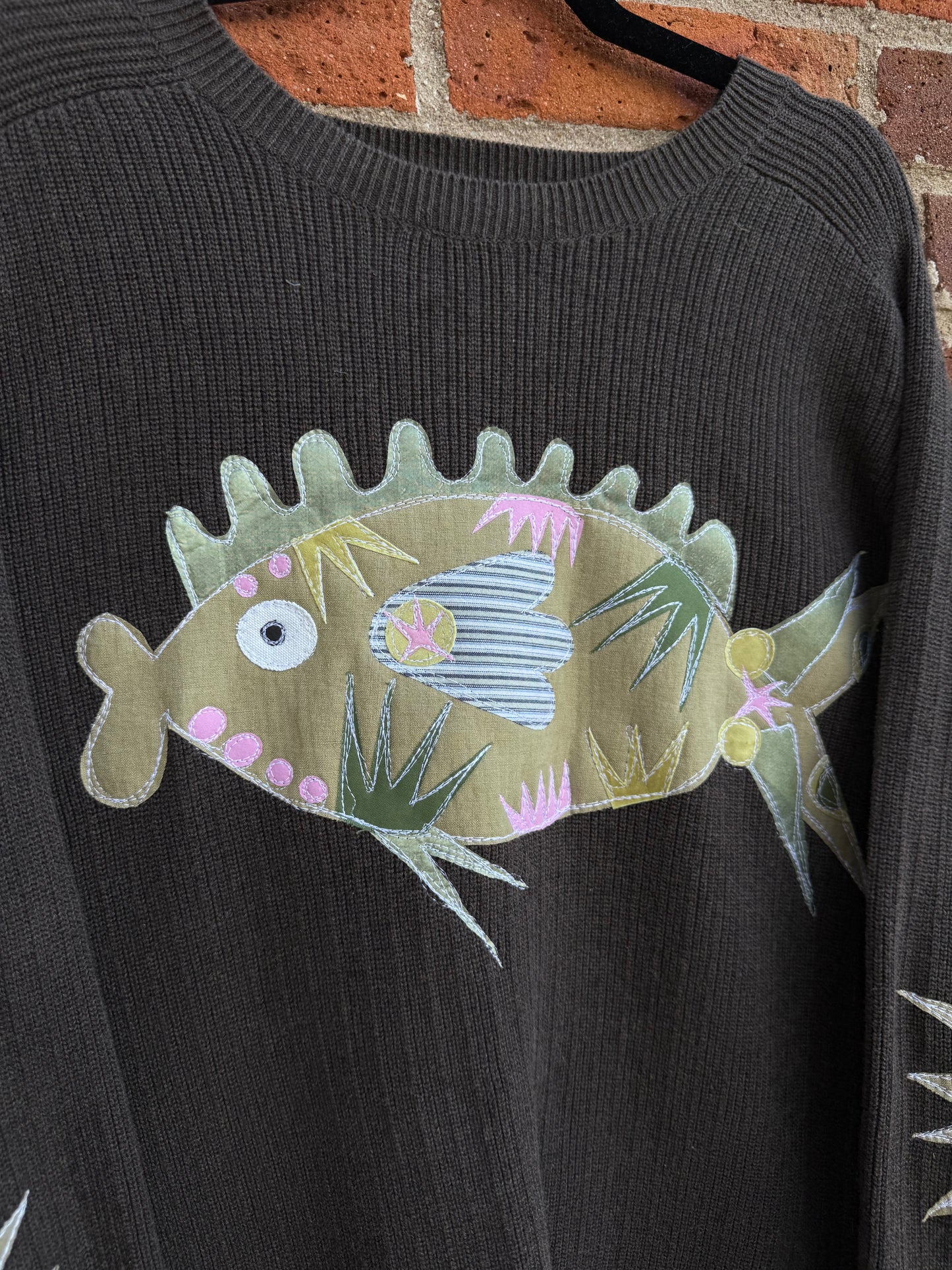 Abstract fish sweater(2XL)