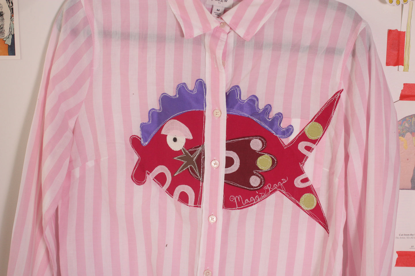 Abstract fish button down(S/M)