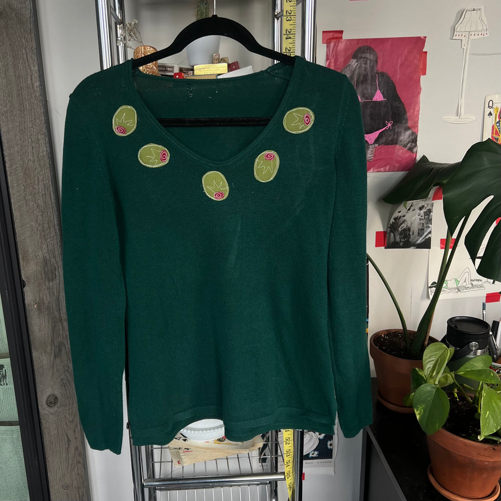 Olive collar sweater(small)