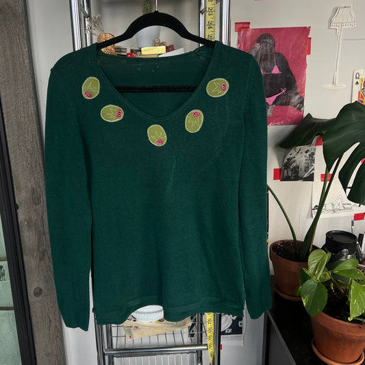 Olive collar sweater(small)
