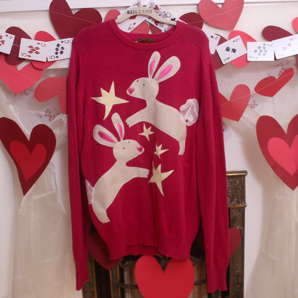 Stars ‘n rabbits sweater(large—tall) - Magg's Rags 