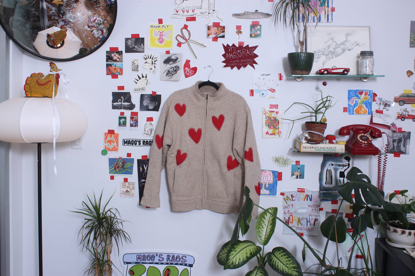 All over heart zip up fleece(XL)