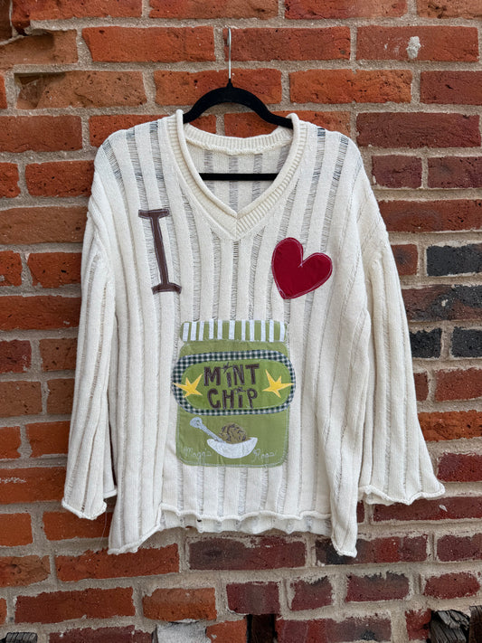 I <3 mint chocolate chip sweater(L)