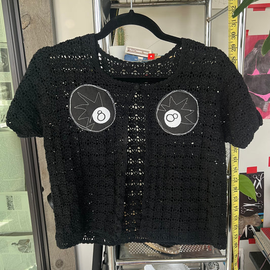 Double 8 ball split front sweater(small)