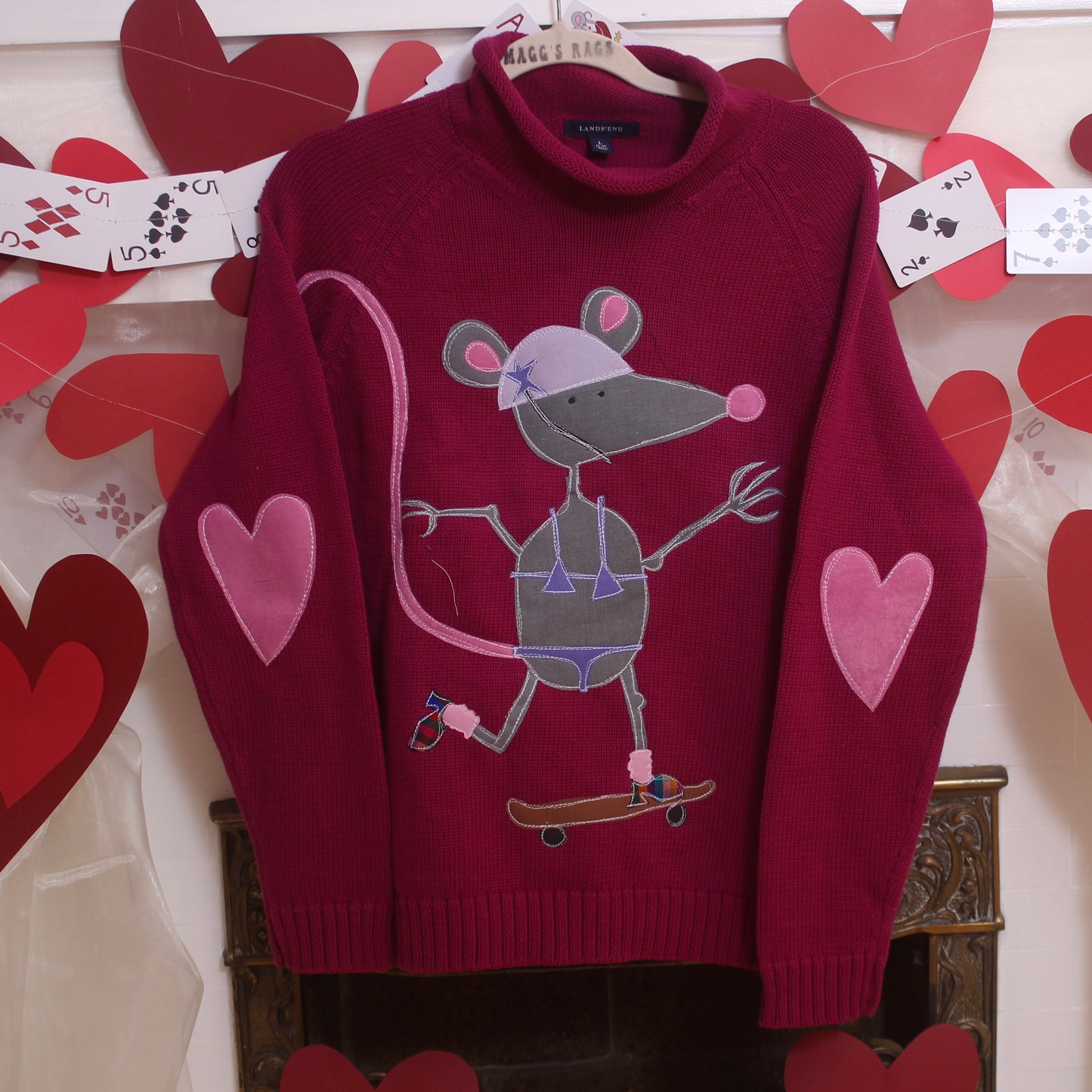Skater rat ft. Heart elbows sweater(large) - Magg's Rags 