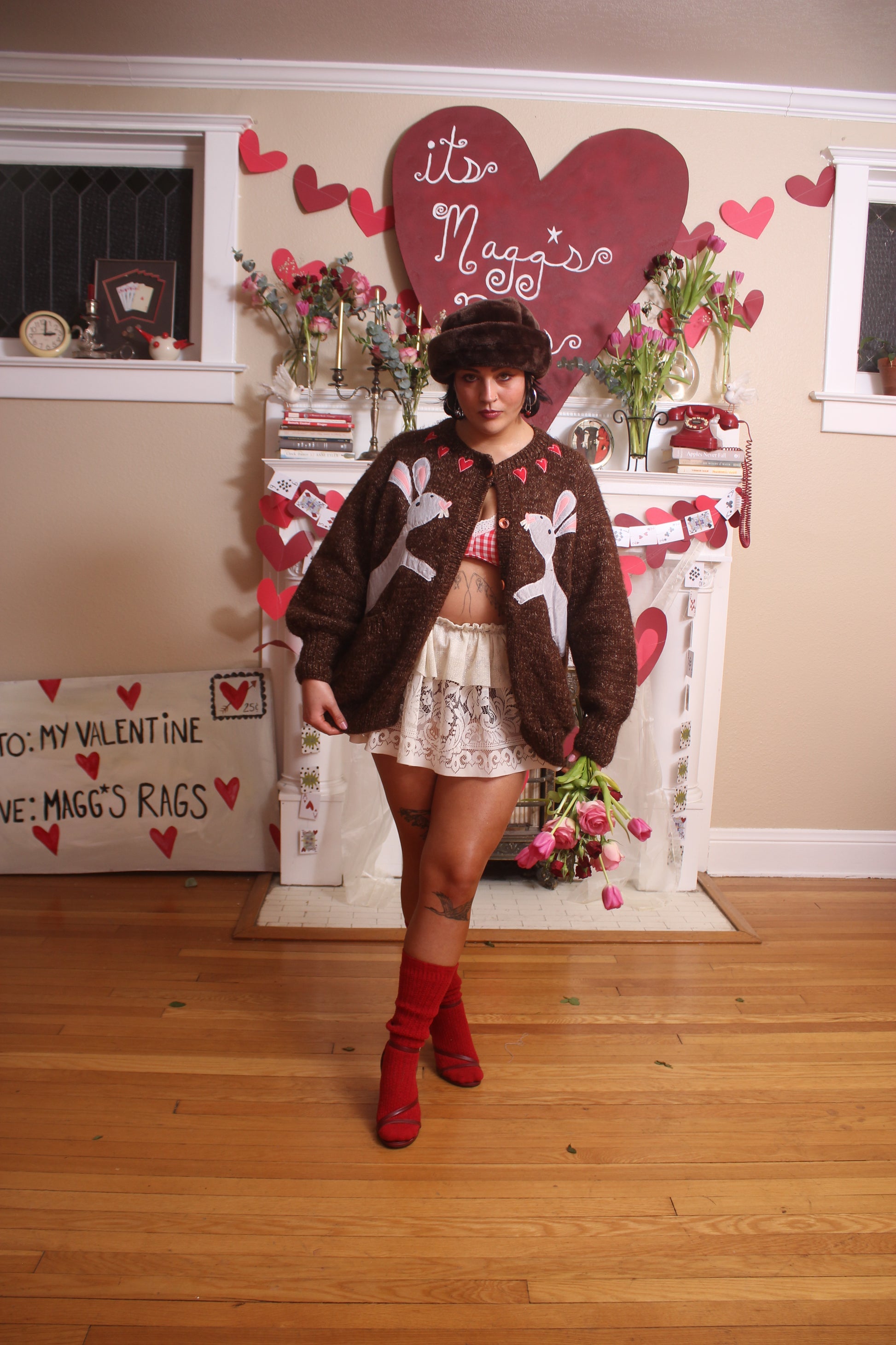 2 x Rabbit chunky WOOL cardigan(XL) - Magg's Rags 