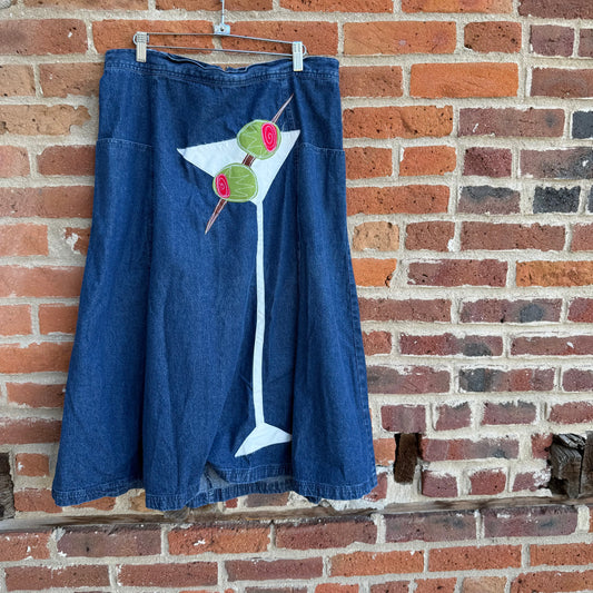Martini denim maxi skirt(XXL)