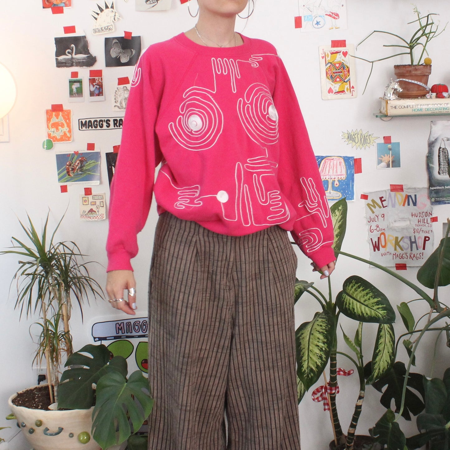 Pink swirly string crew(small)