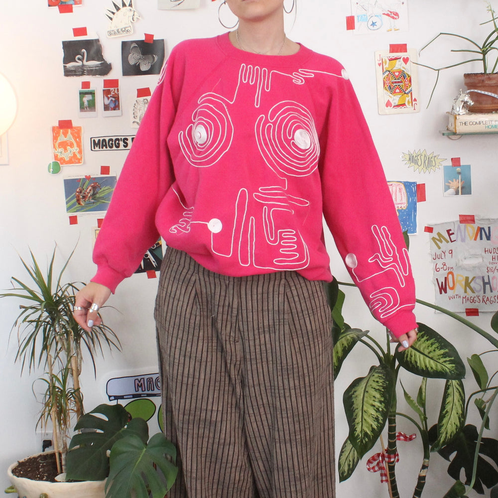 Pink swirly string crew(small)