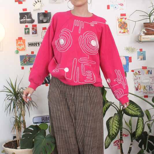 Pink swirly string crew(small)