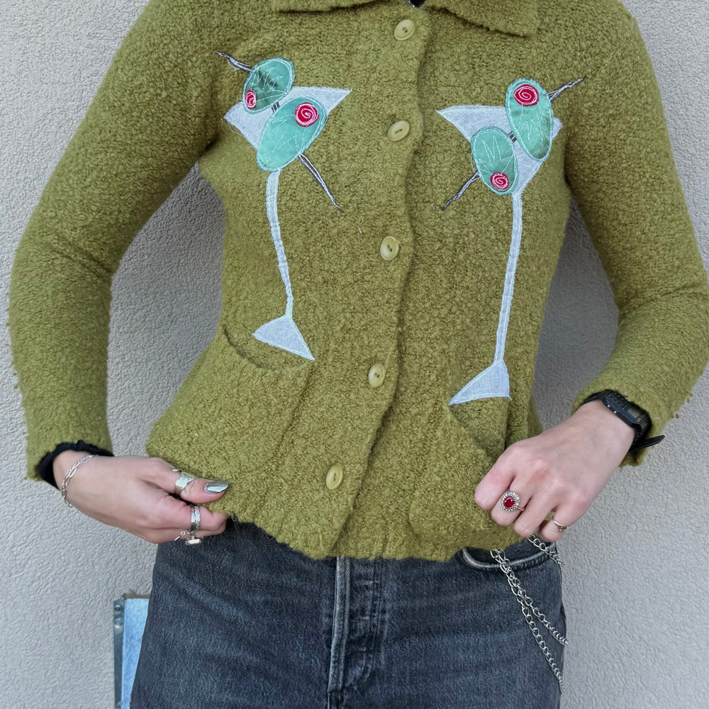 Double martini wool cardigan(XS)