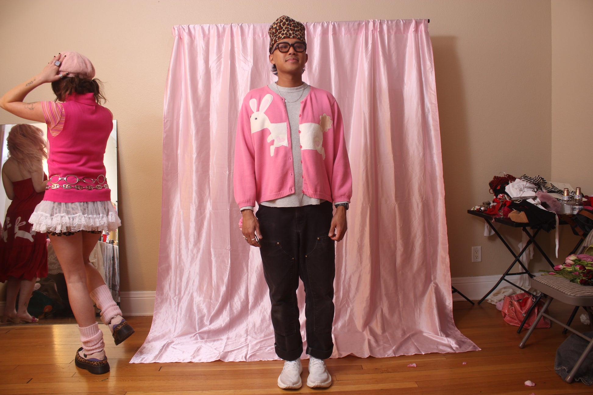 Split front rabbit cardigan(XL) - Magg's Rags 