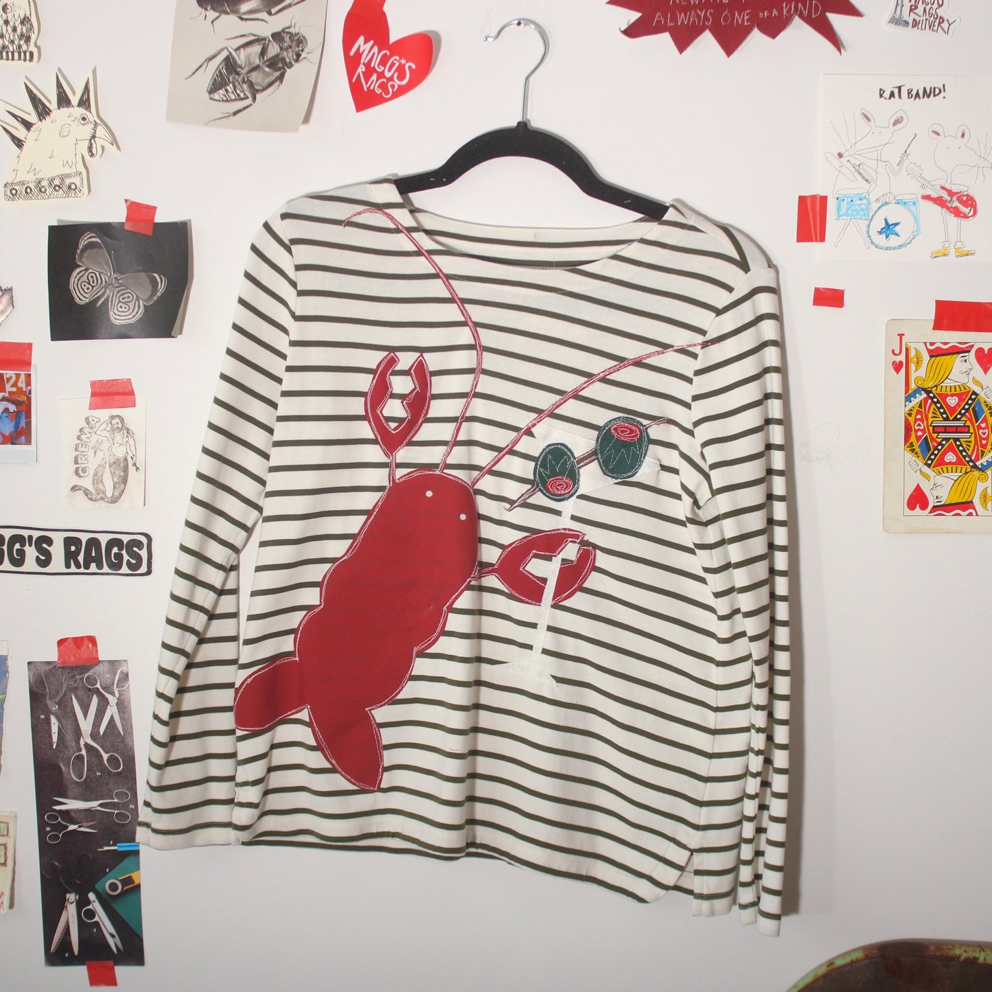 Striped lobster tini long sleeve(small)