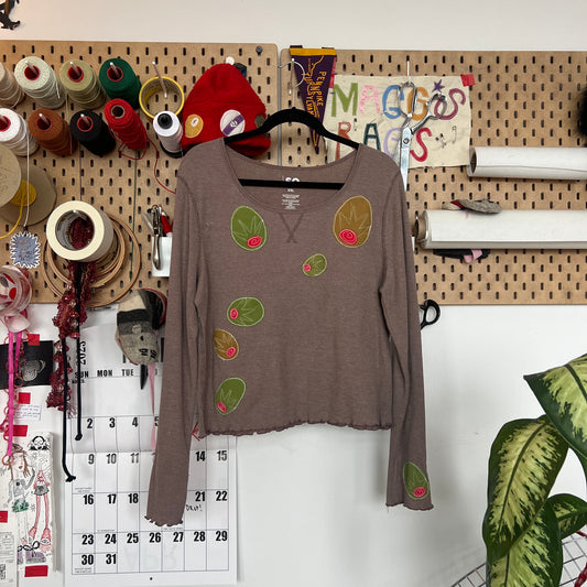Olives all over waffle longsleeve (xl)