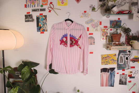 Abstract fish button down(S/M)
