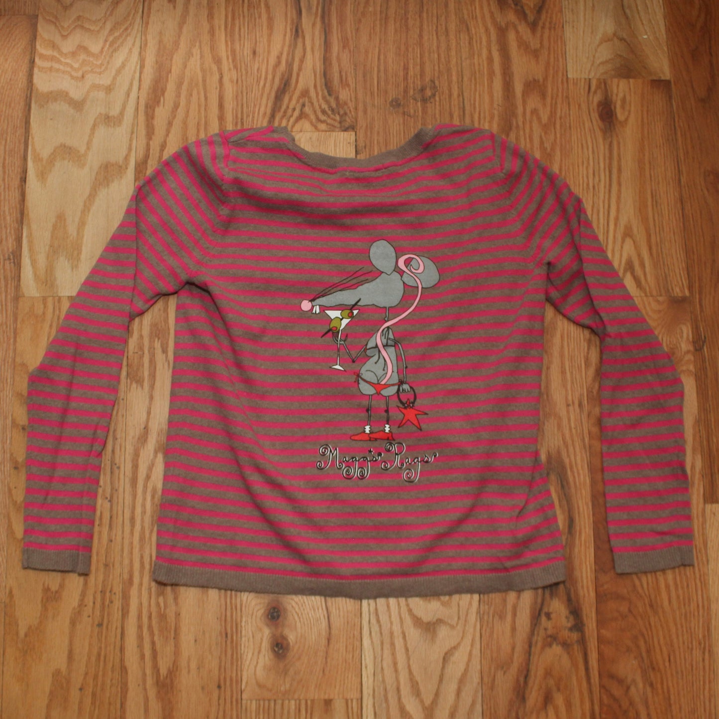 Martini rat front n’ back striped long sleeve(S/M)