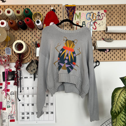 Cropped mystery bug sweater (xl)