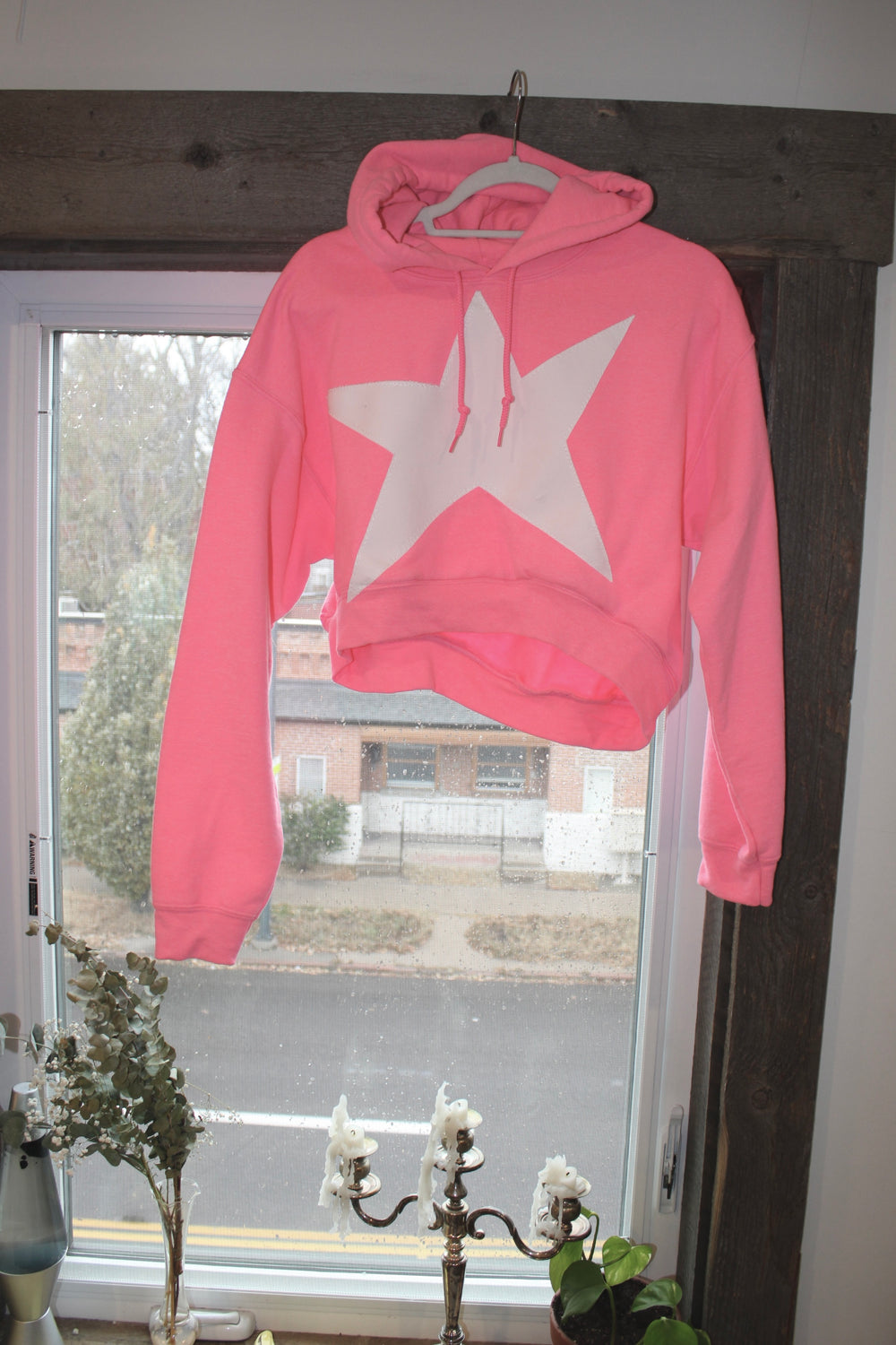 Hot pink mega star sweatshirt(medium)