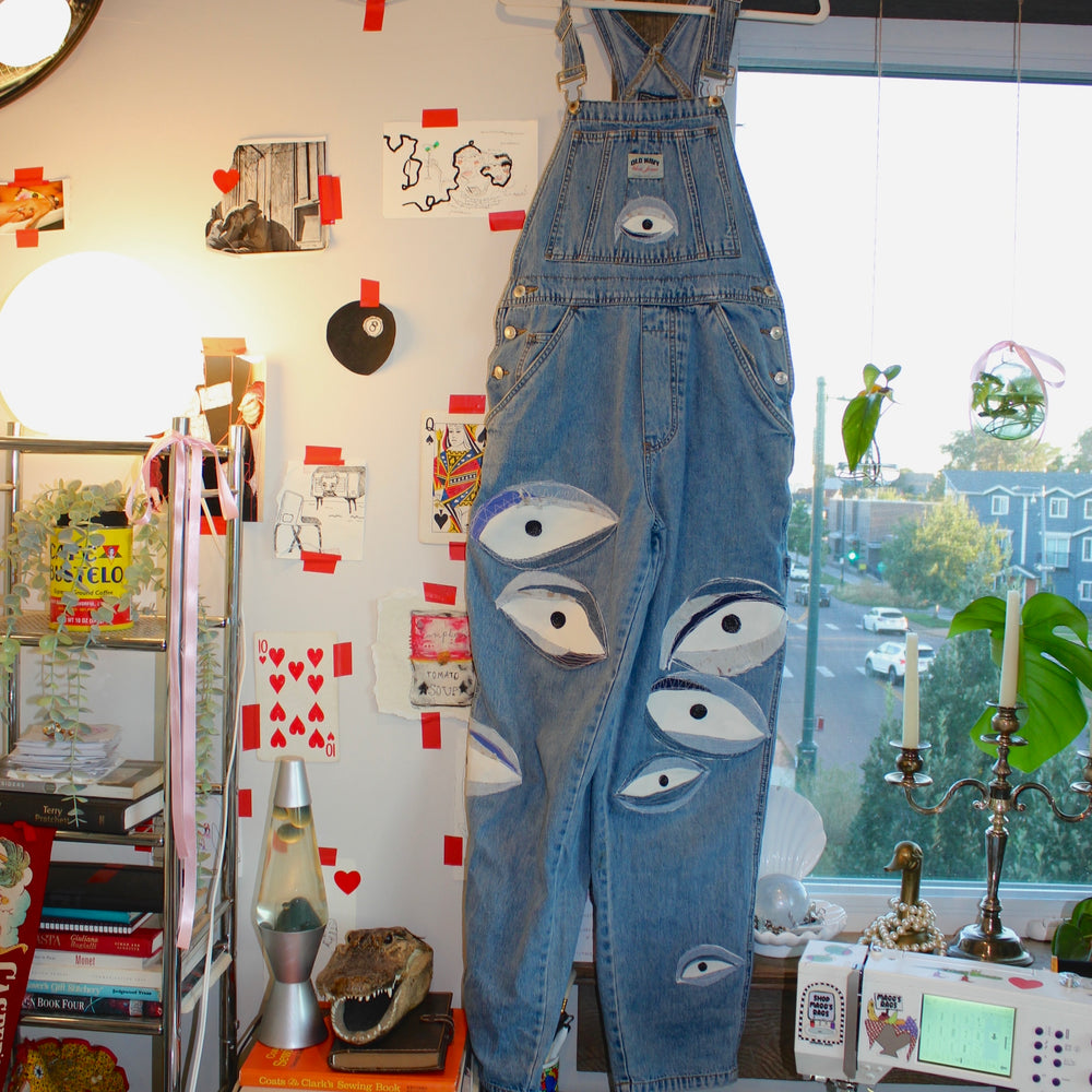 
                      
                        Denim eyeball overalls(small)
                      
                    