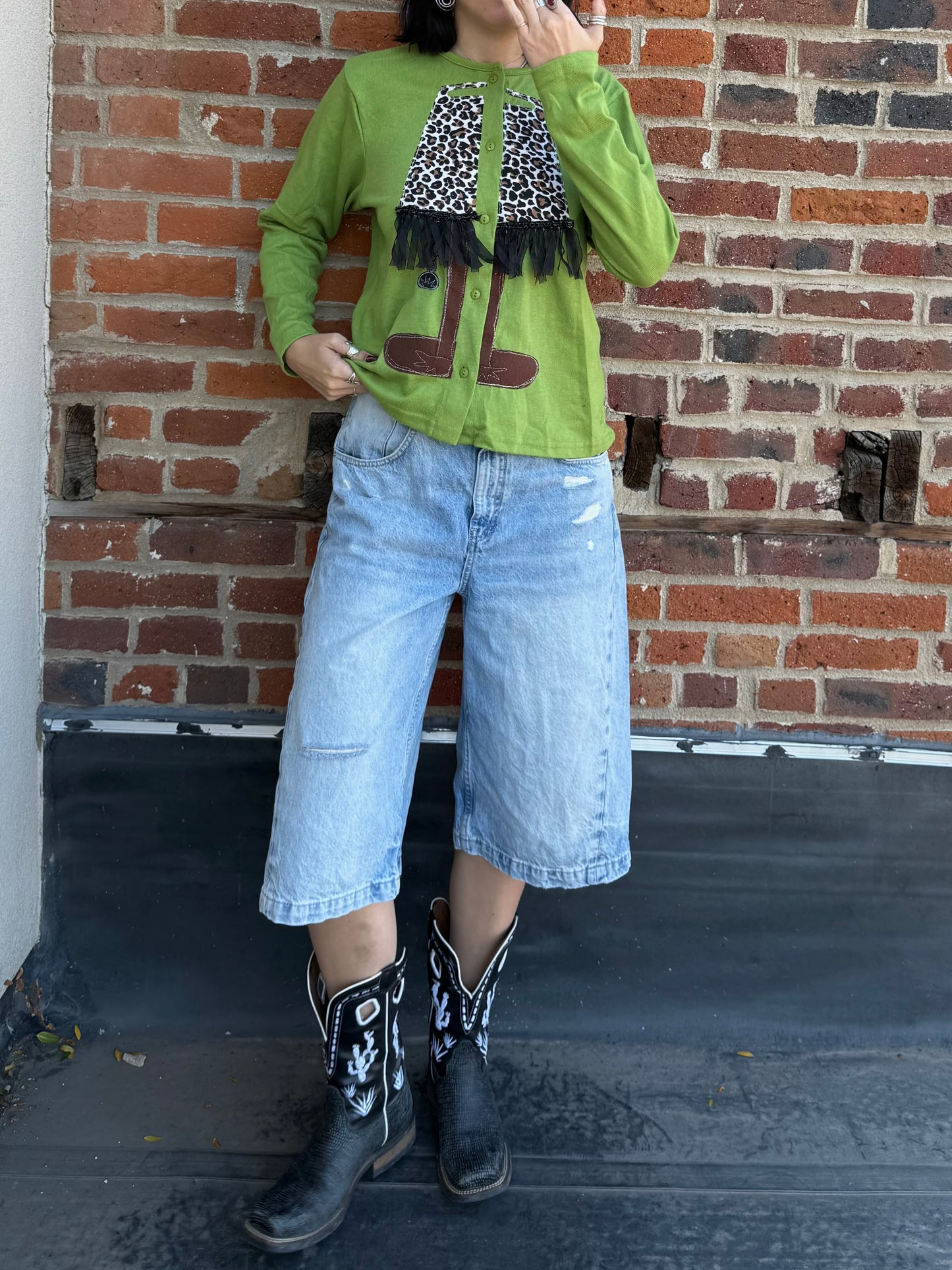 Fringey lamp cardigan(M/L)