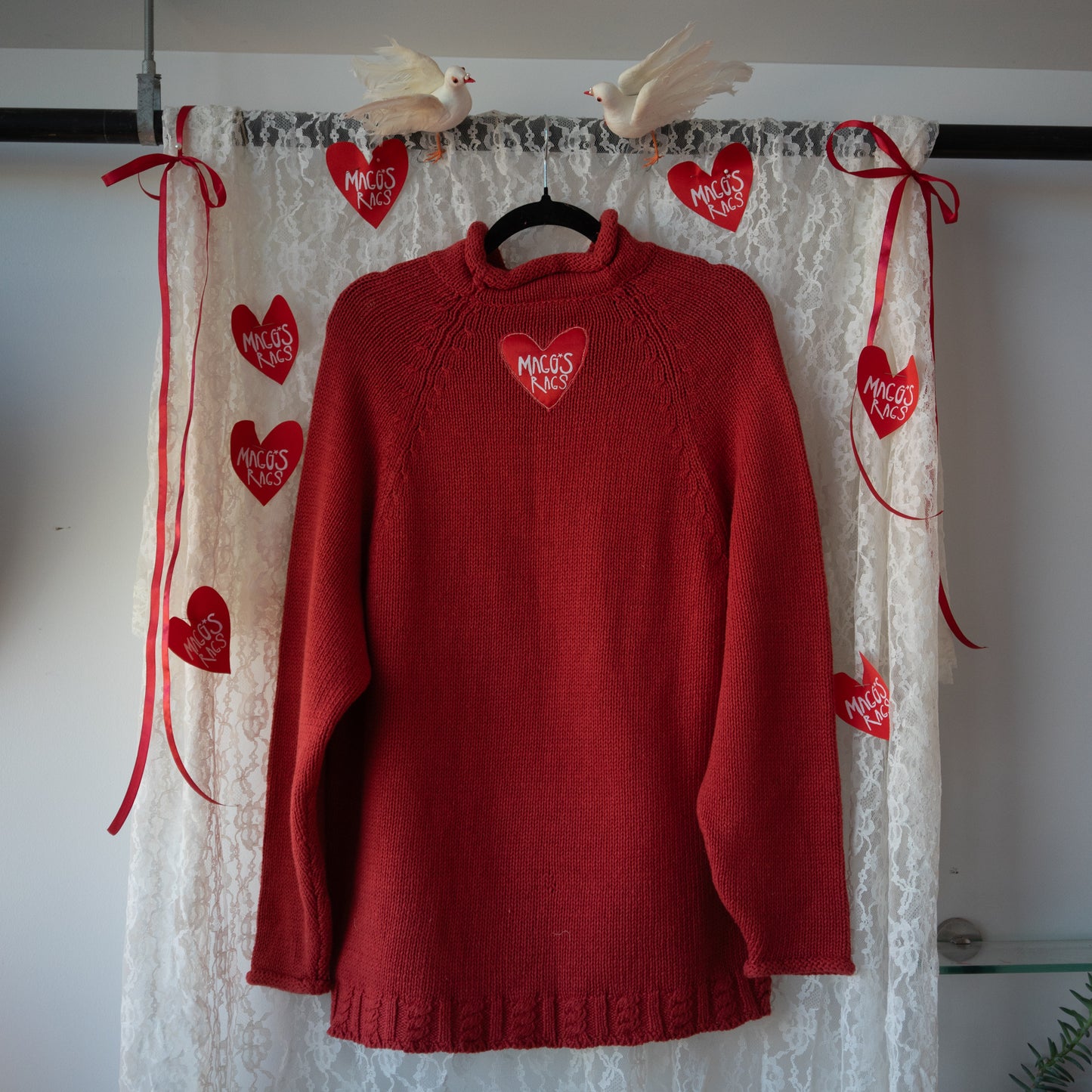 Star swirl heart sweater(large)