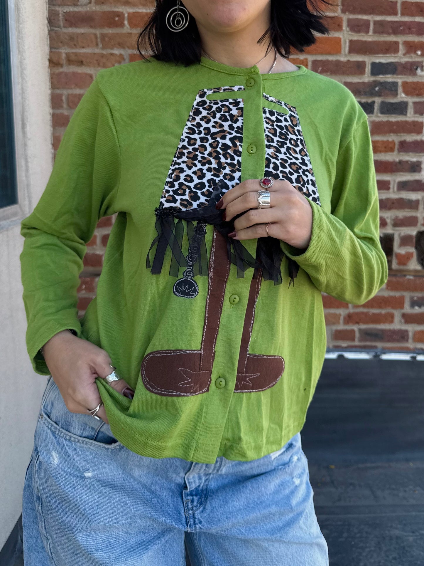 Fringey lamp cardigan(M/L)