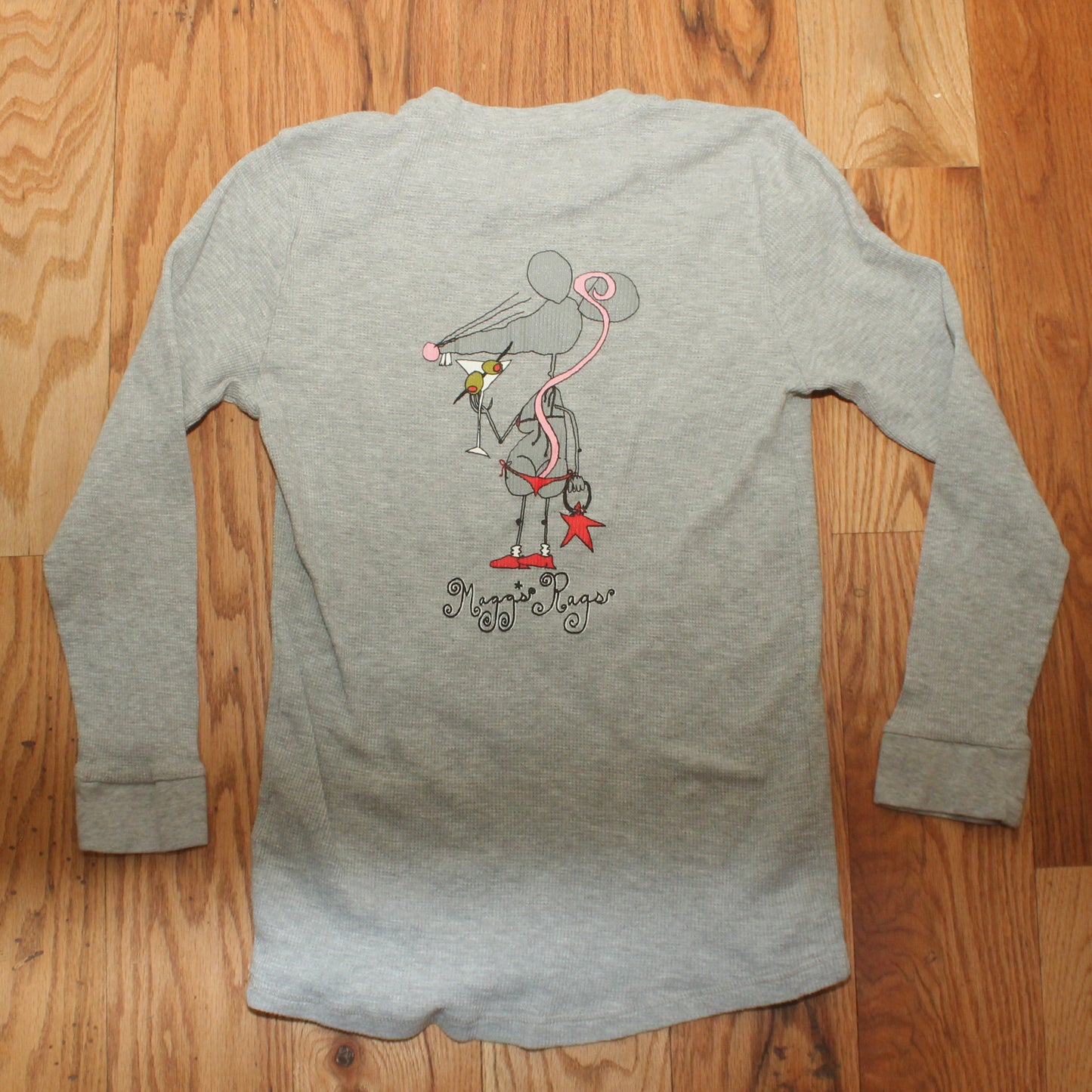 Martini rat front n’ back long sleeve waffle tee(medium)