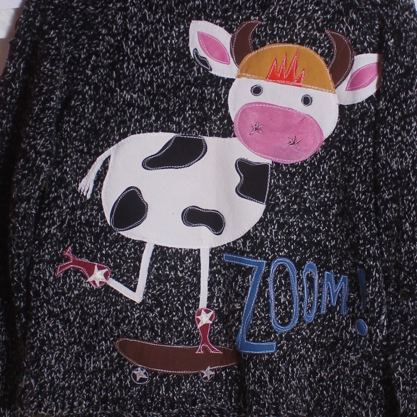 Zoom zoom skateboarding cow(large) - Magg's Rags 