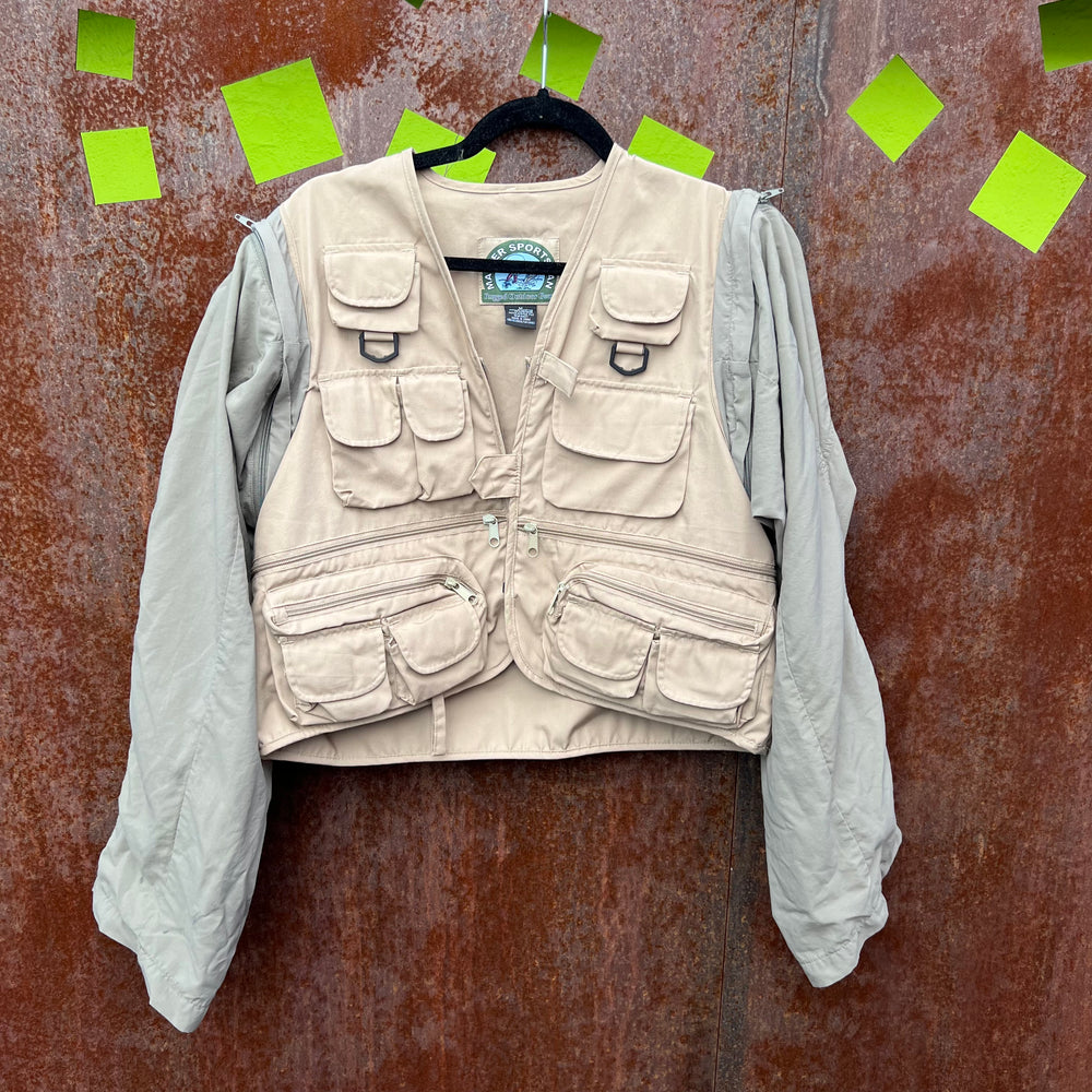 Recycled cargo jacket(removable sleeves!)(Large)