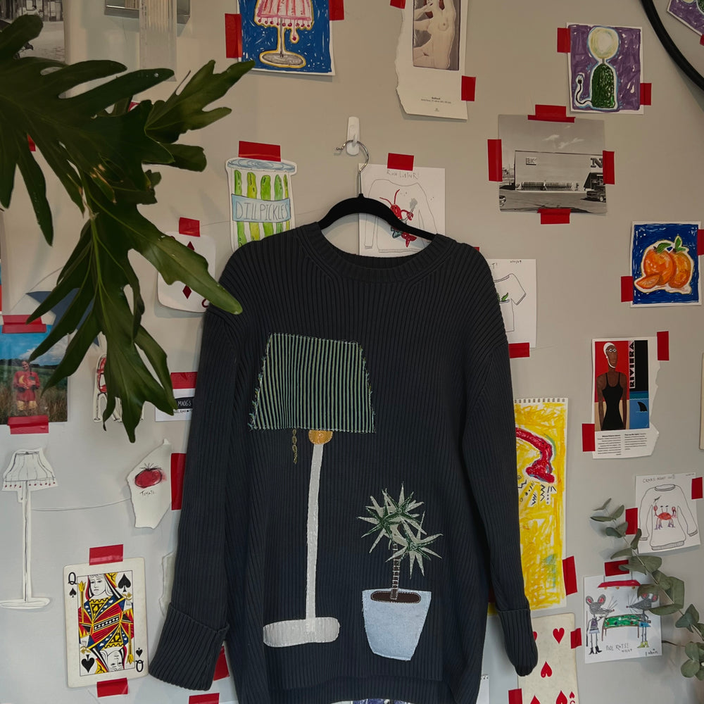 Plant and lamp sweater(2XL)