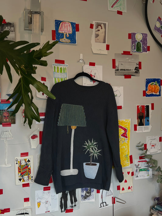 Plant and lamp sweater(2XL)