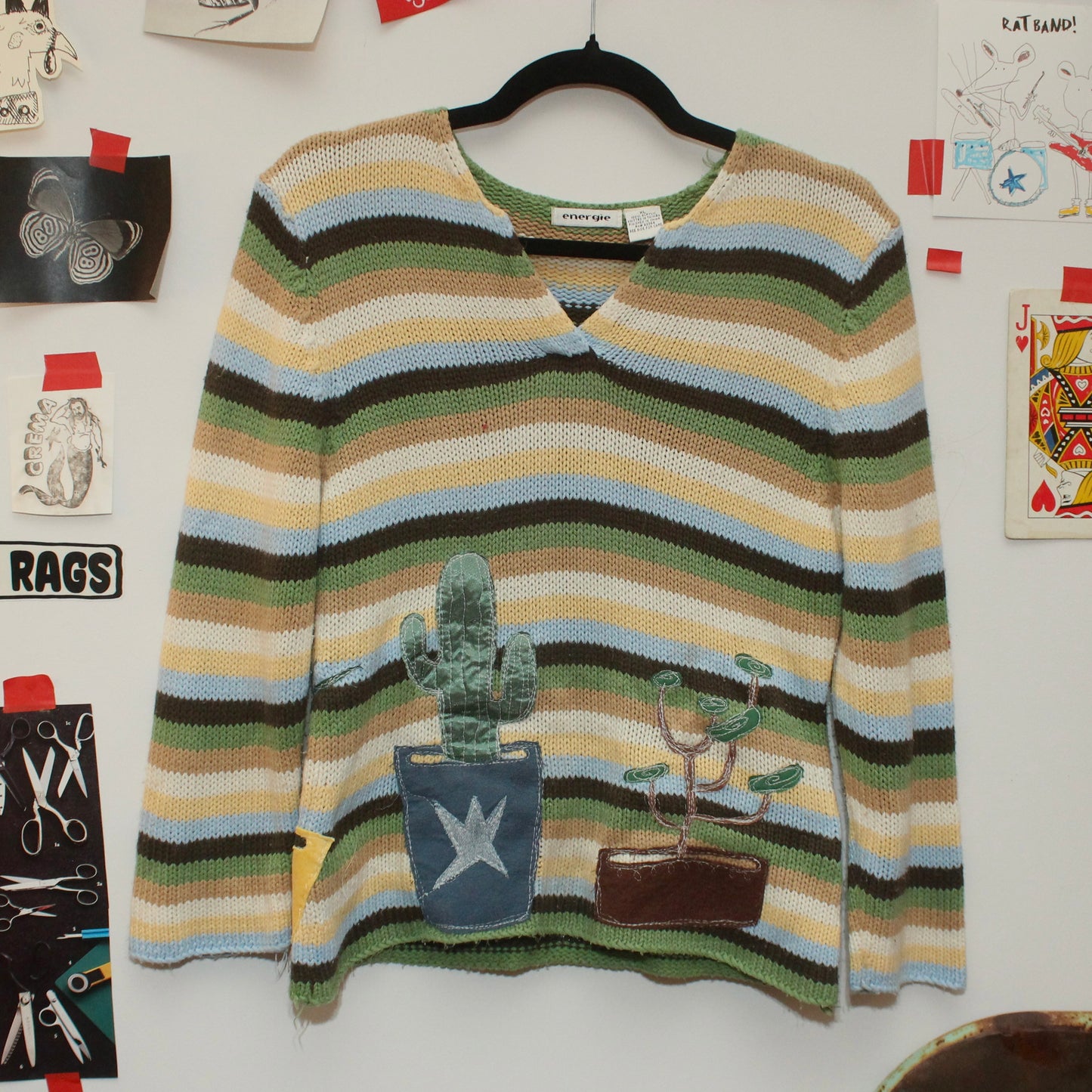360° Plant striped sweater(medium)