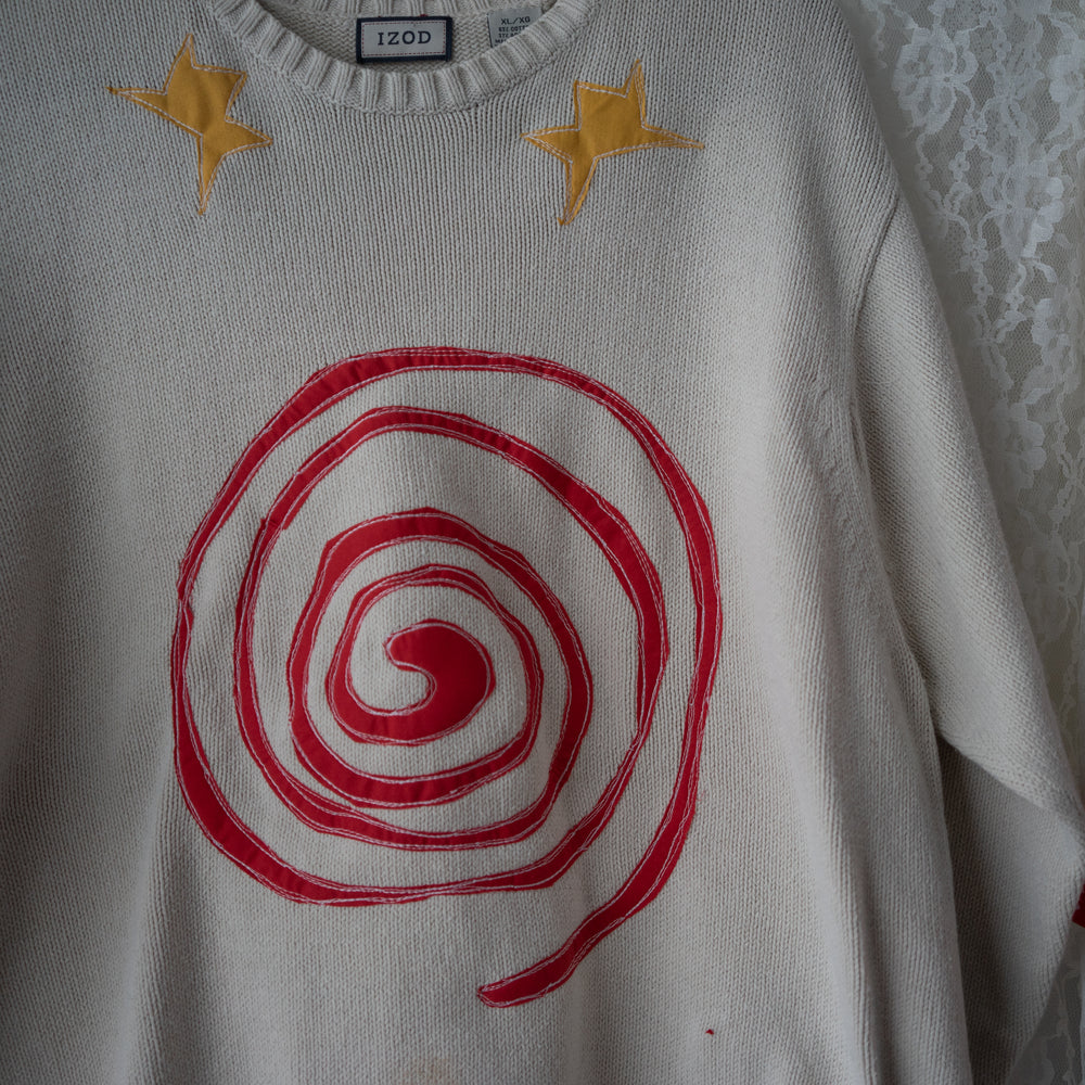 
                      
                        Cream swirl and stars sweater (xl)
                      
                    