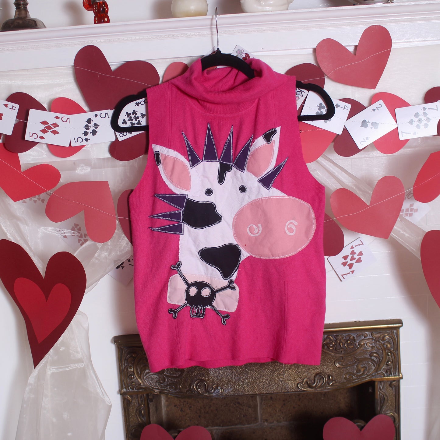 Punk cow turtleneck tank(medium) - Magg's Rags 