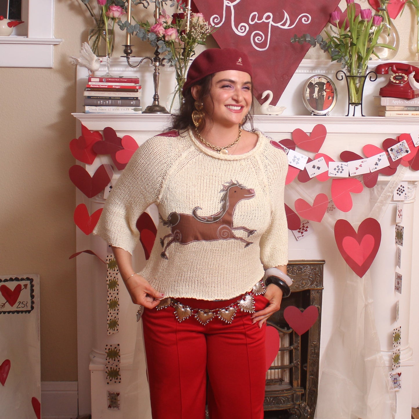 Horse n’ hearts sweater(medium) - Magg's Rags 