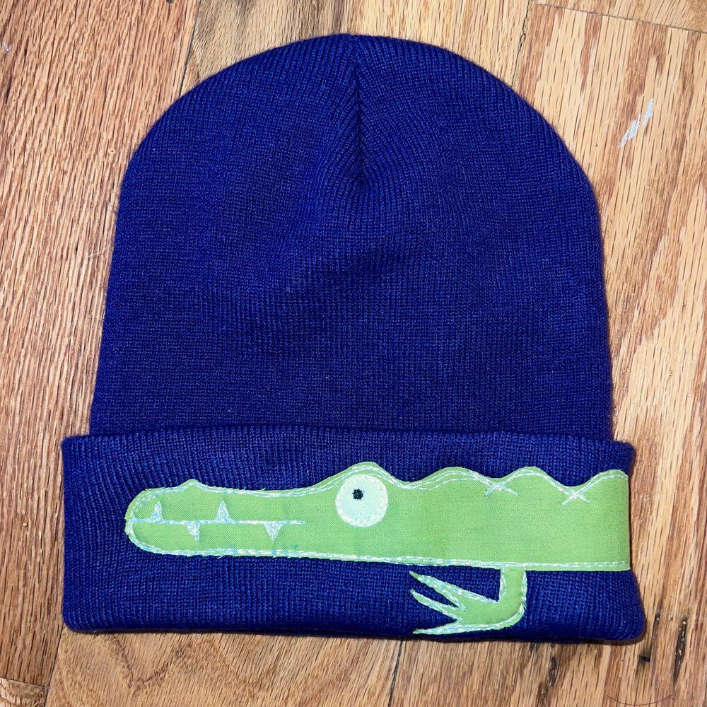 Purple gator beanie