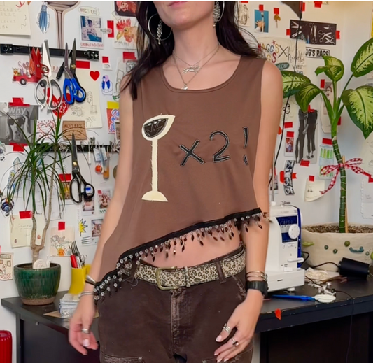 Fringey Asymmetrical Espresso-tini x 2!(XL)