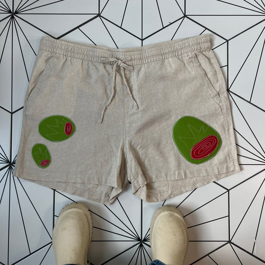 Linen Olive Shorts(XXL)