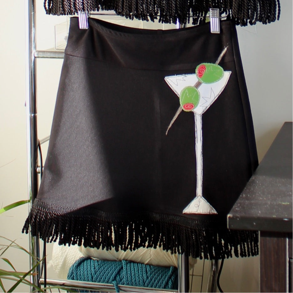 Fringe martini mini skirt(small)