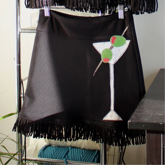Fringe martini mini skirt(small)