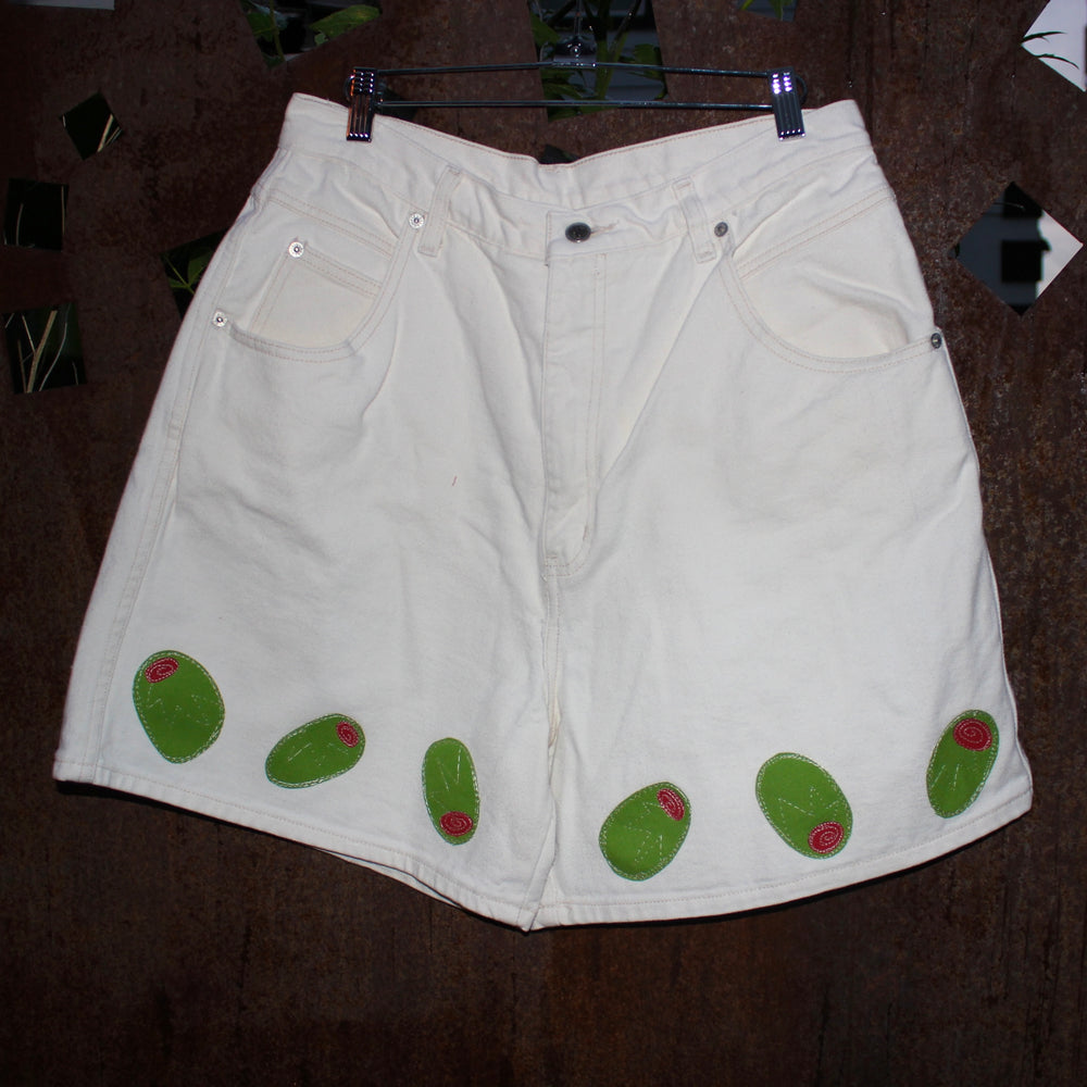 Olive trim shorts(16)