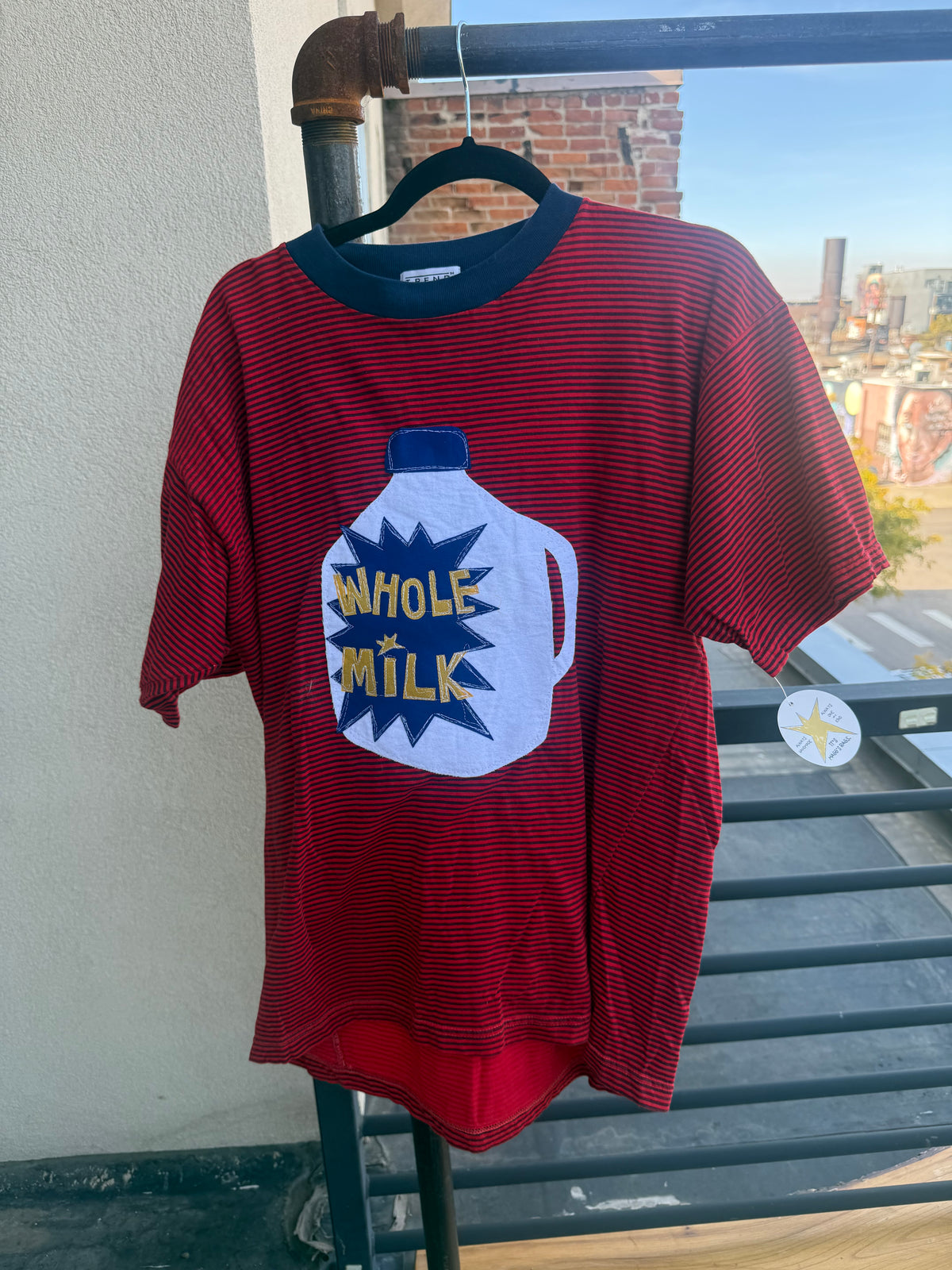 Whole milk n’ stripes vintage tee(XL)