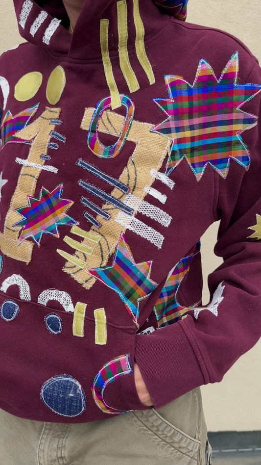 Luck 17 abstract hoodie(small)