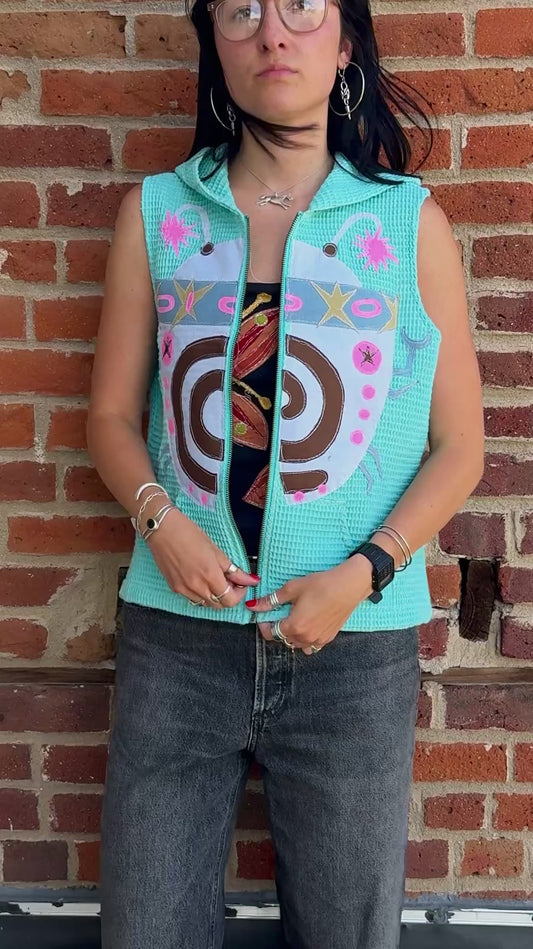 Swirly Bug waffle vest(Small)