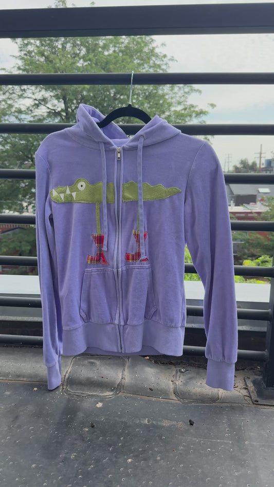 Purple velvet gator n’ boots zip up(XS/S)