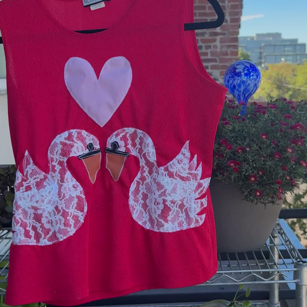 
                      
                        Load and play video in Gallery viewer, Lace swans tank(medium)
                      
                    