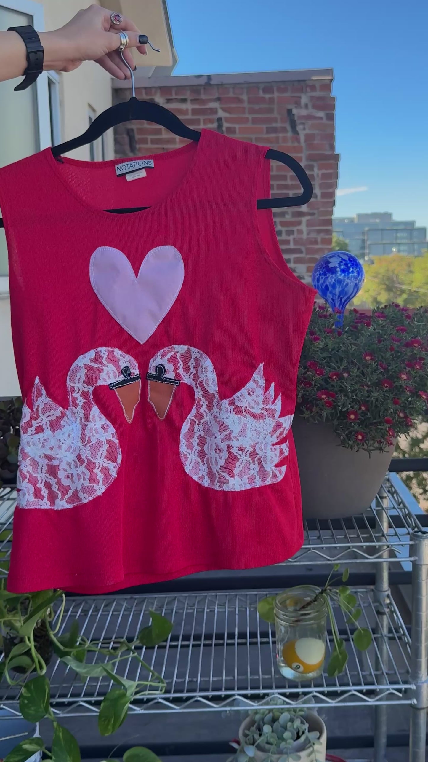 Lace swans tank(medium)