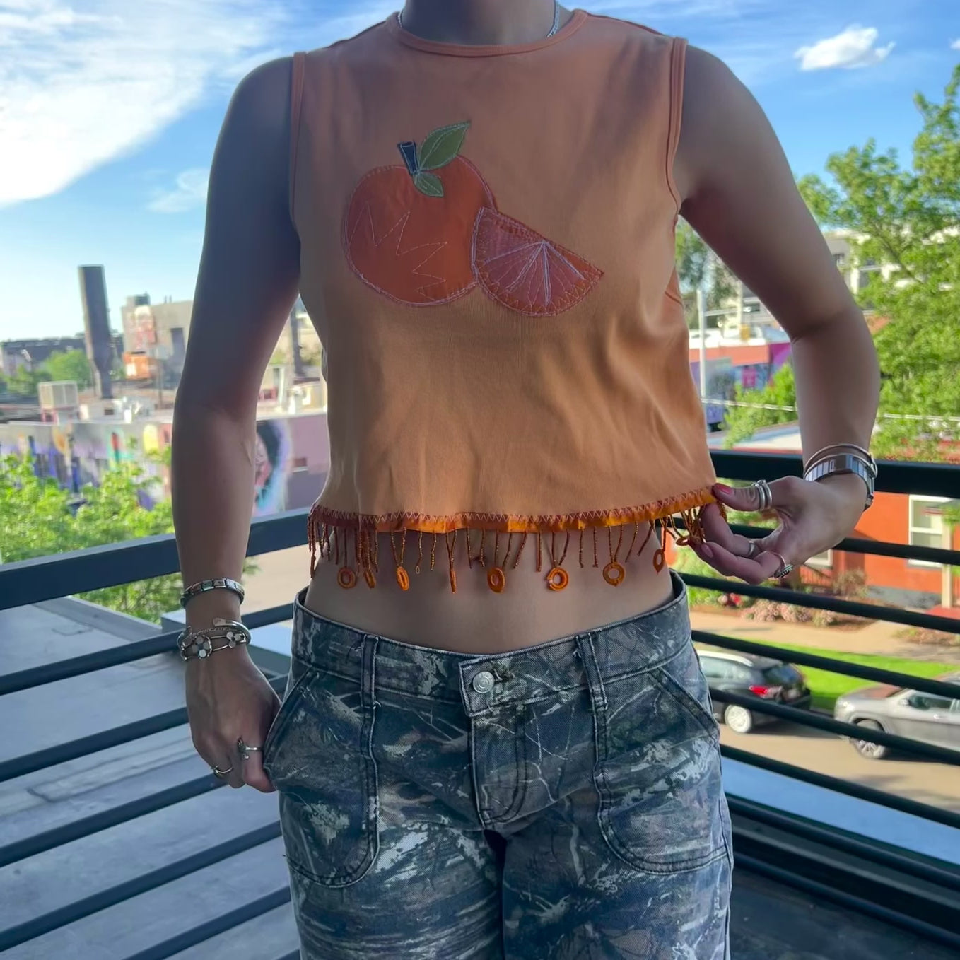 Orange fringe tank!(medium)