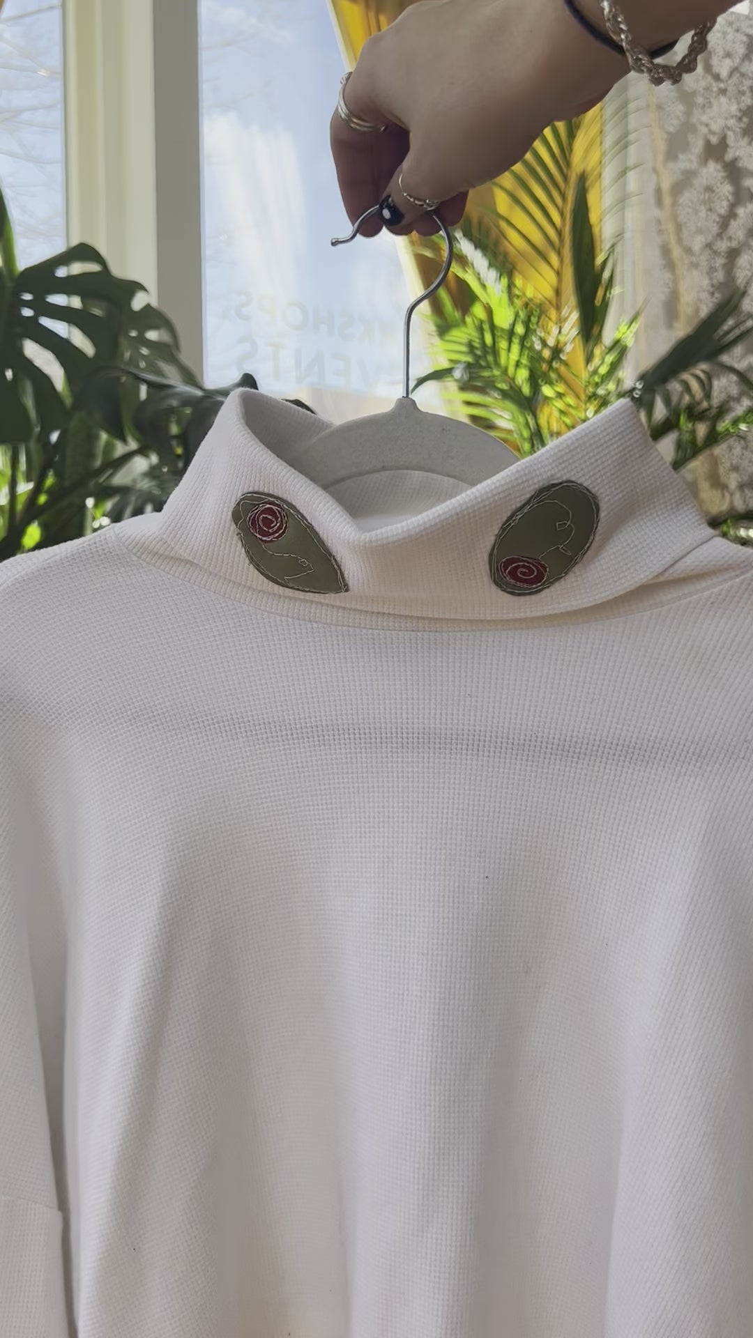 Olive trimmed turtle neck